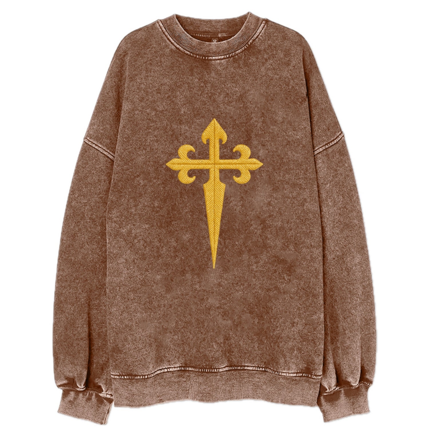 Order Of Santiago Cross - Vintage Sweatshirt - Brown