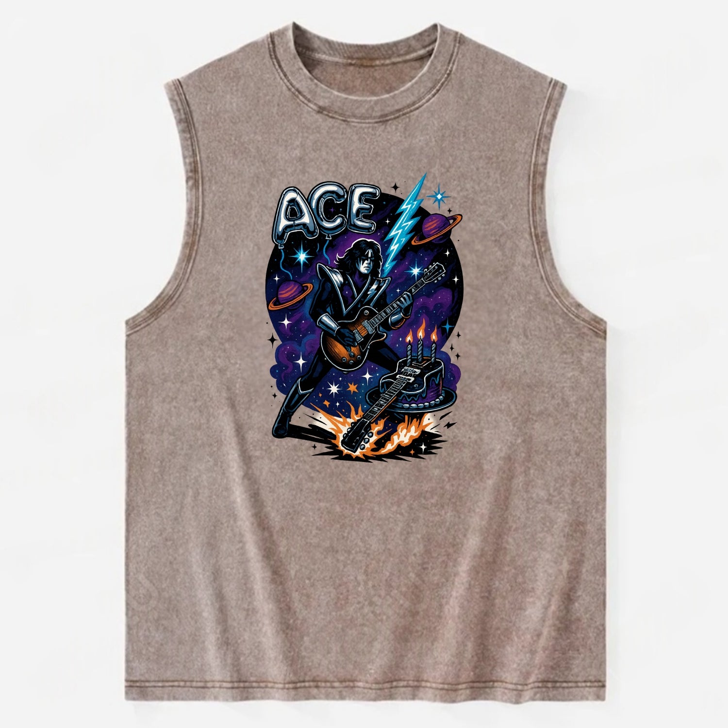 Ace Birthday Celebration - Vintage Washed Tank - Brown