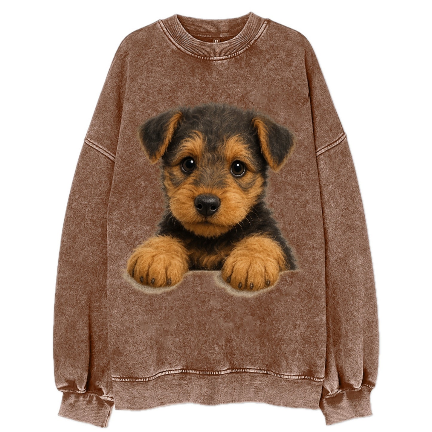 Airedale Terrier  - Vintage Sweatshirt - Brown