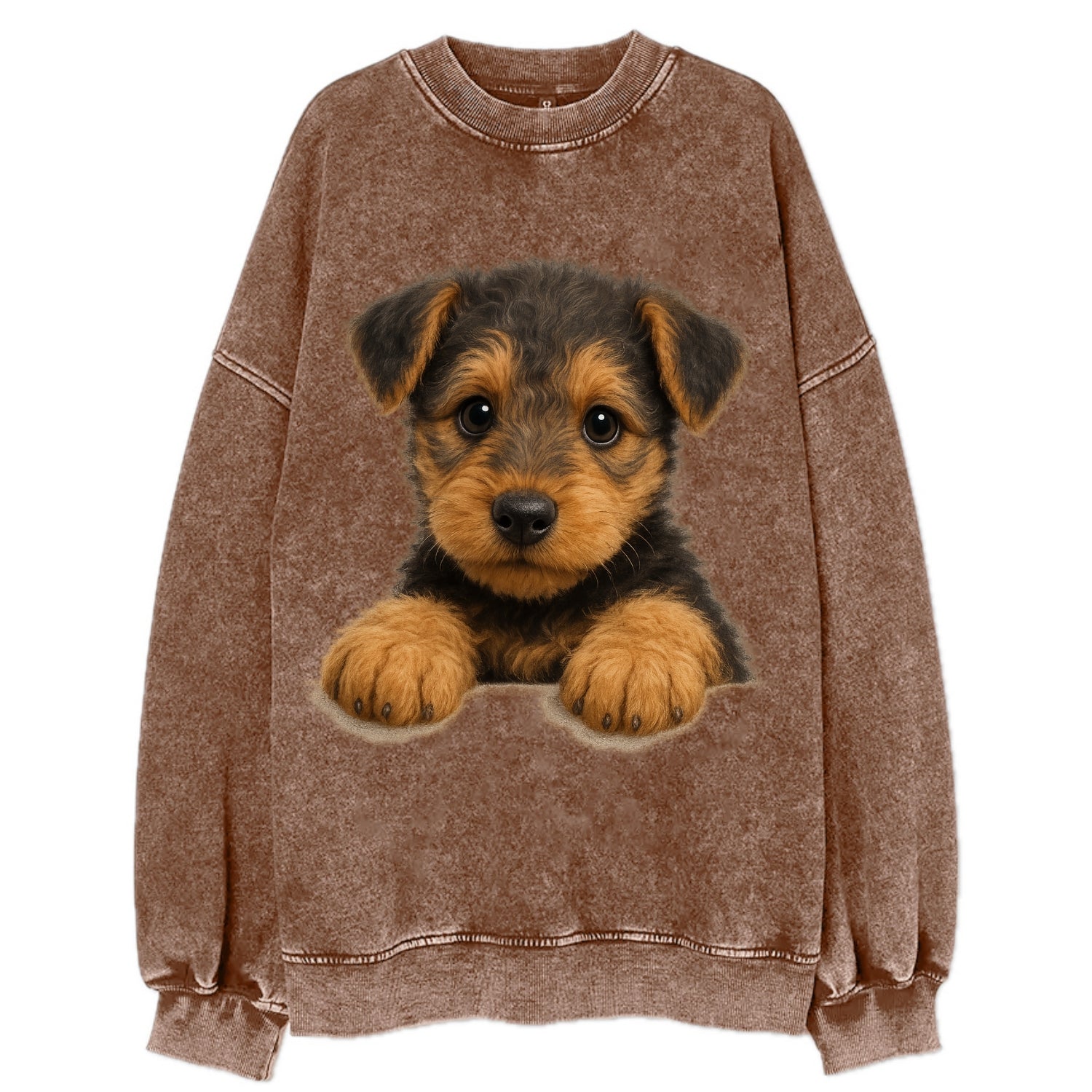 Airedale Terrier  - Vintage Sweatshirt - Brown