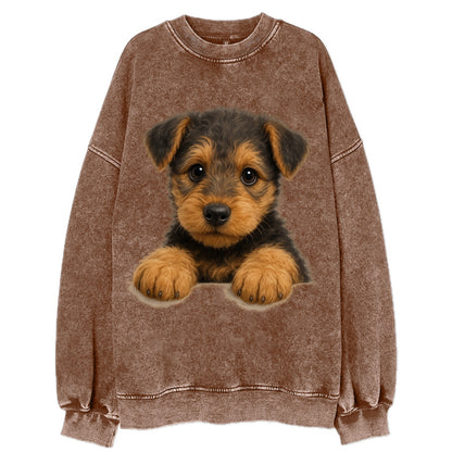 Airedale Terrier  - Vintage Sweatshirt - Brown