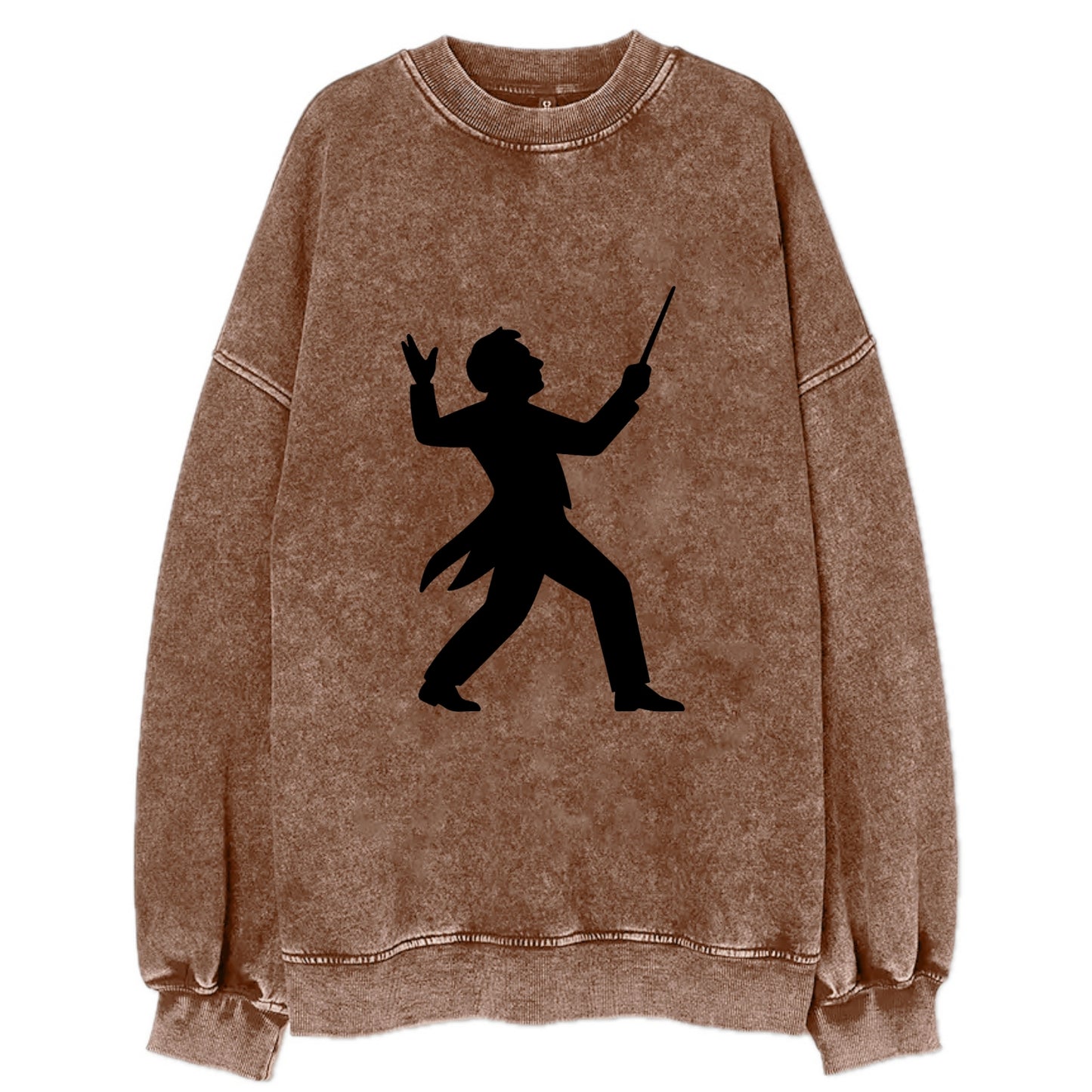 Conductor leading orchestra passionately - Vintage Sweatshirt - Brown