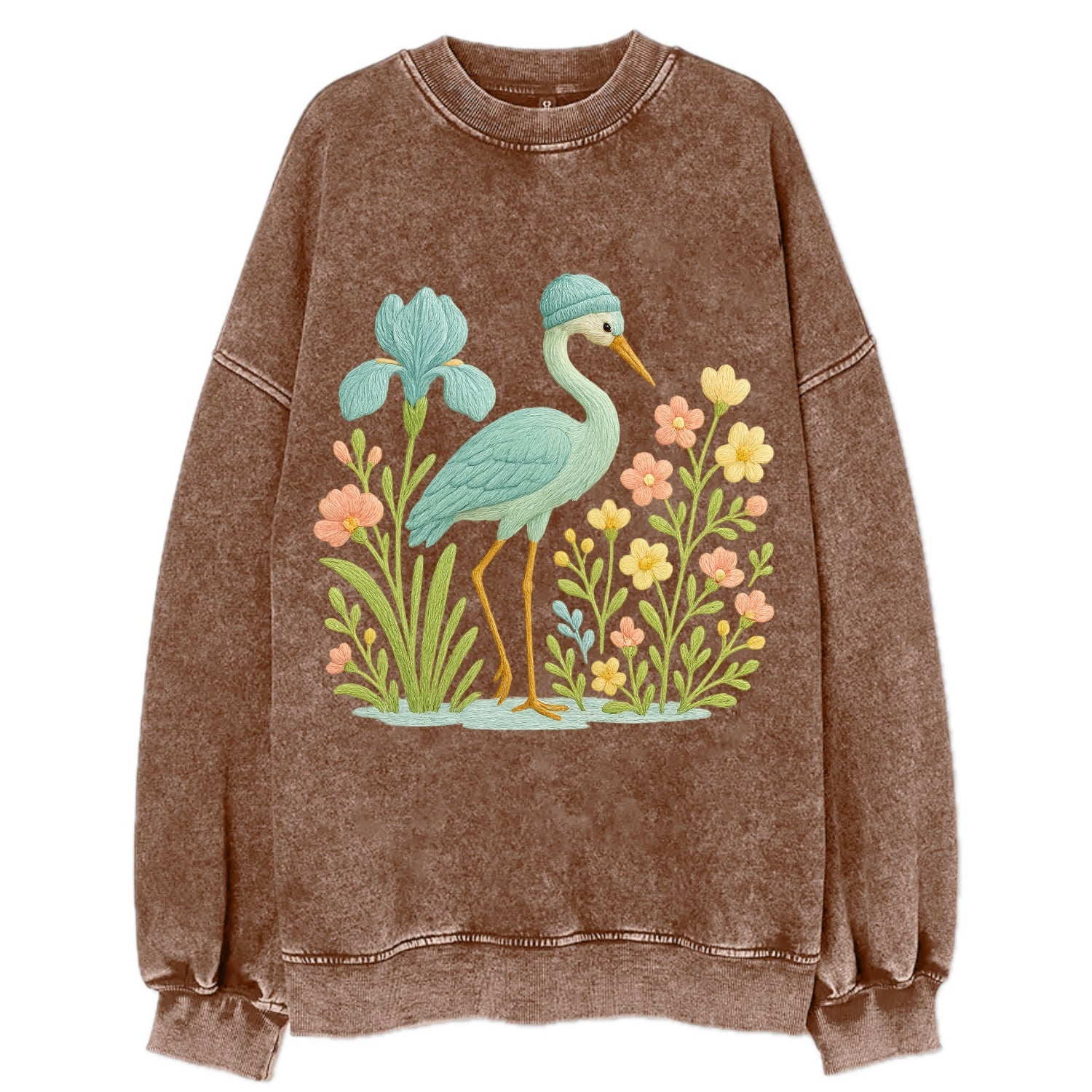 Mint Crane - Vintage Sweatshirt - Brown