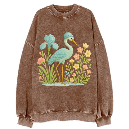 Mint Crane - Vintage Sweatshirt - Brown