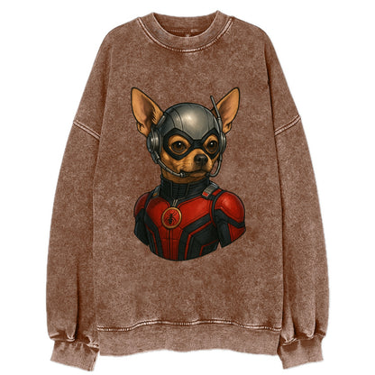 Chihuahua Ant-Man  - Vintage Sweatshirt - Brown