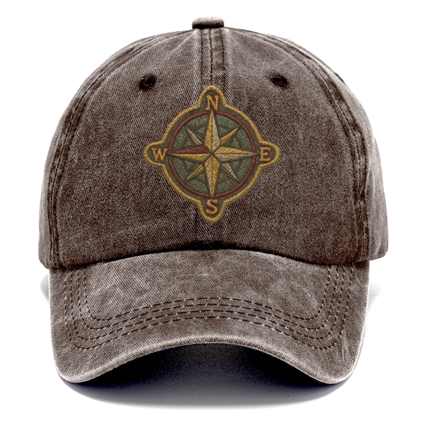 Compass rose with cardinal directions - explorer symbol - Classic Cap - Brown