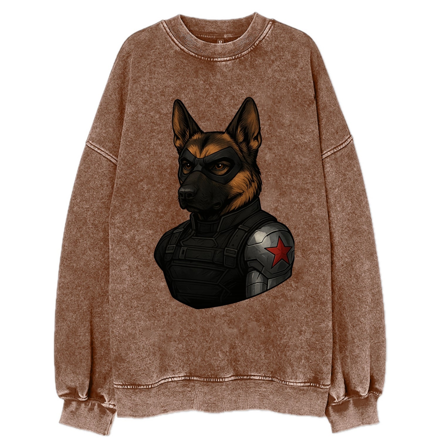 German Shepherd Winter Soldier  - Vintag - Vintage Sweatshirt - Brown
