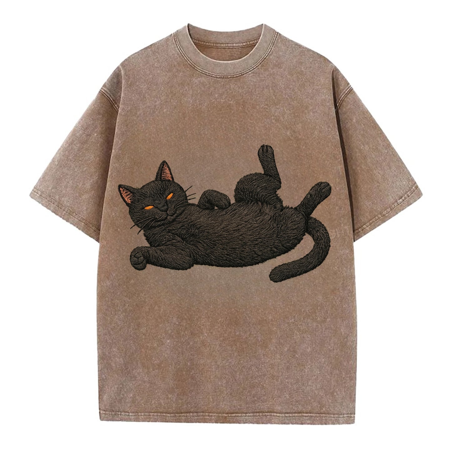 Bombay  fully relaxed sprawled out embro Vintage T-shirt - Brown