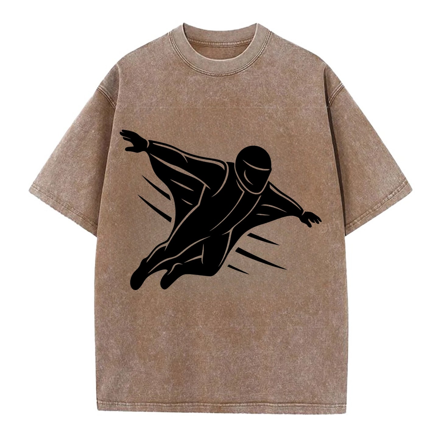 Wingsuit flyer gliding - Vintage T-shirt - Brown