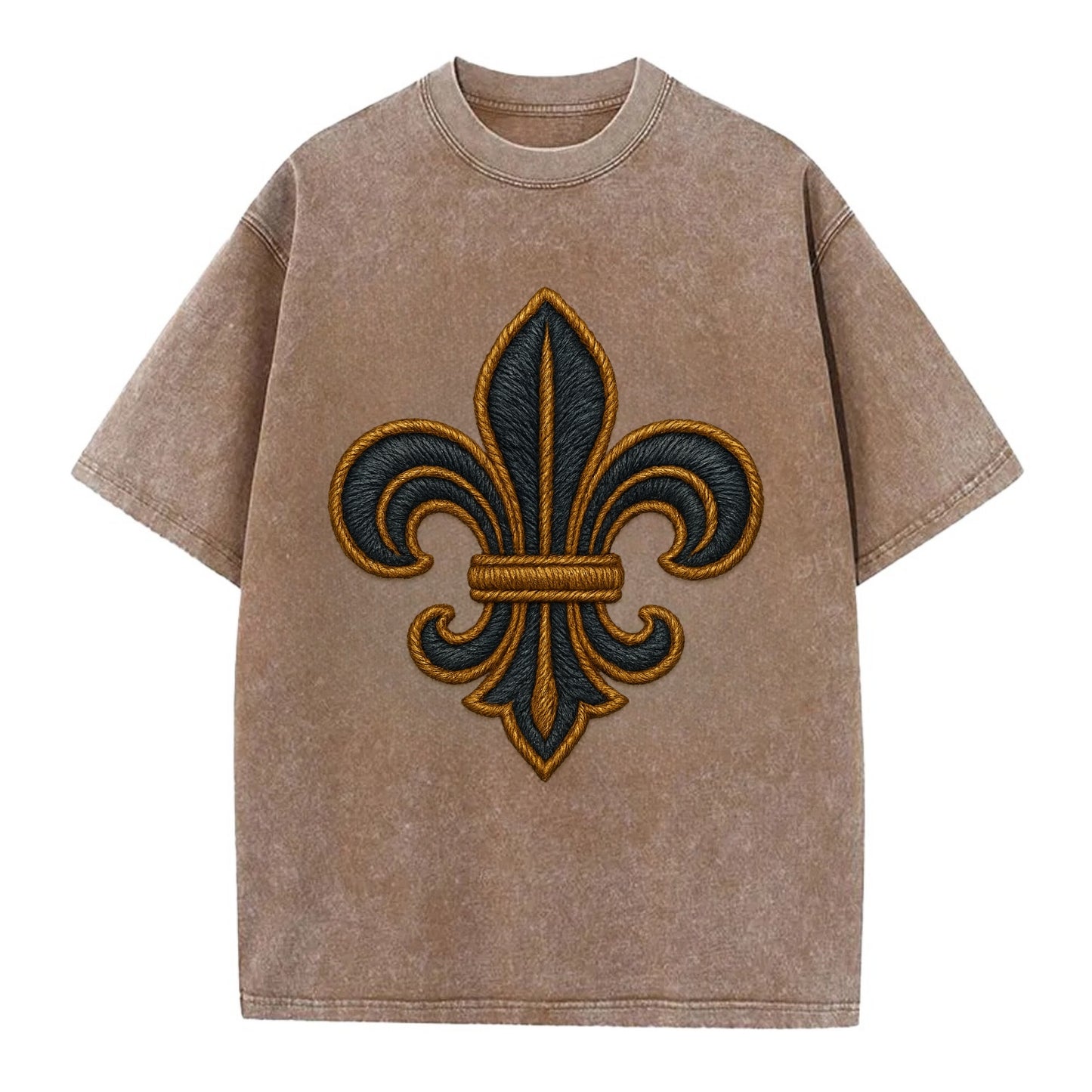 Fleur de Lis  - Vintage T-shirt - Brown