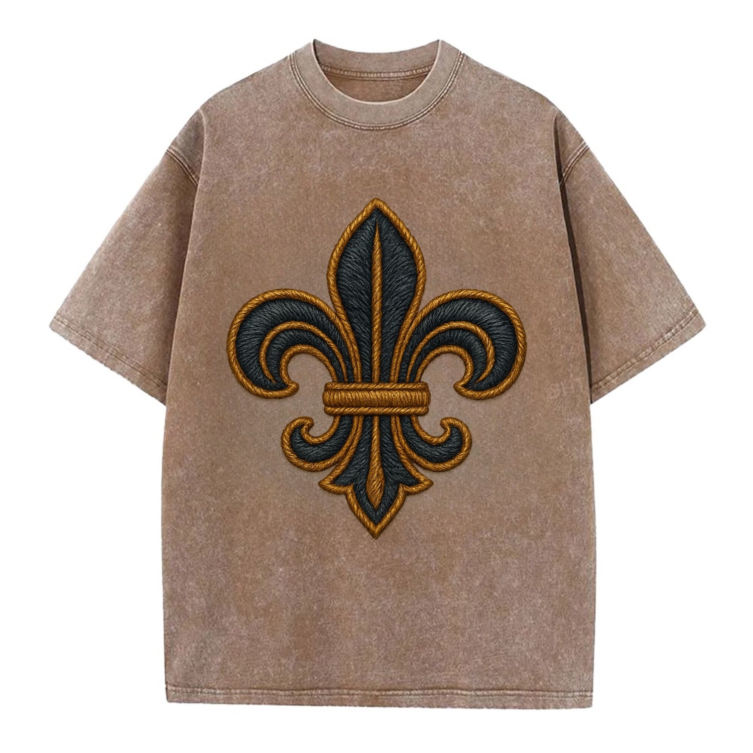 Fleur de Lis  - Vintage T-shirt - Brown