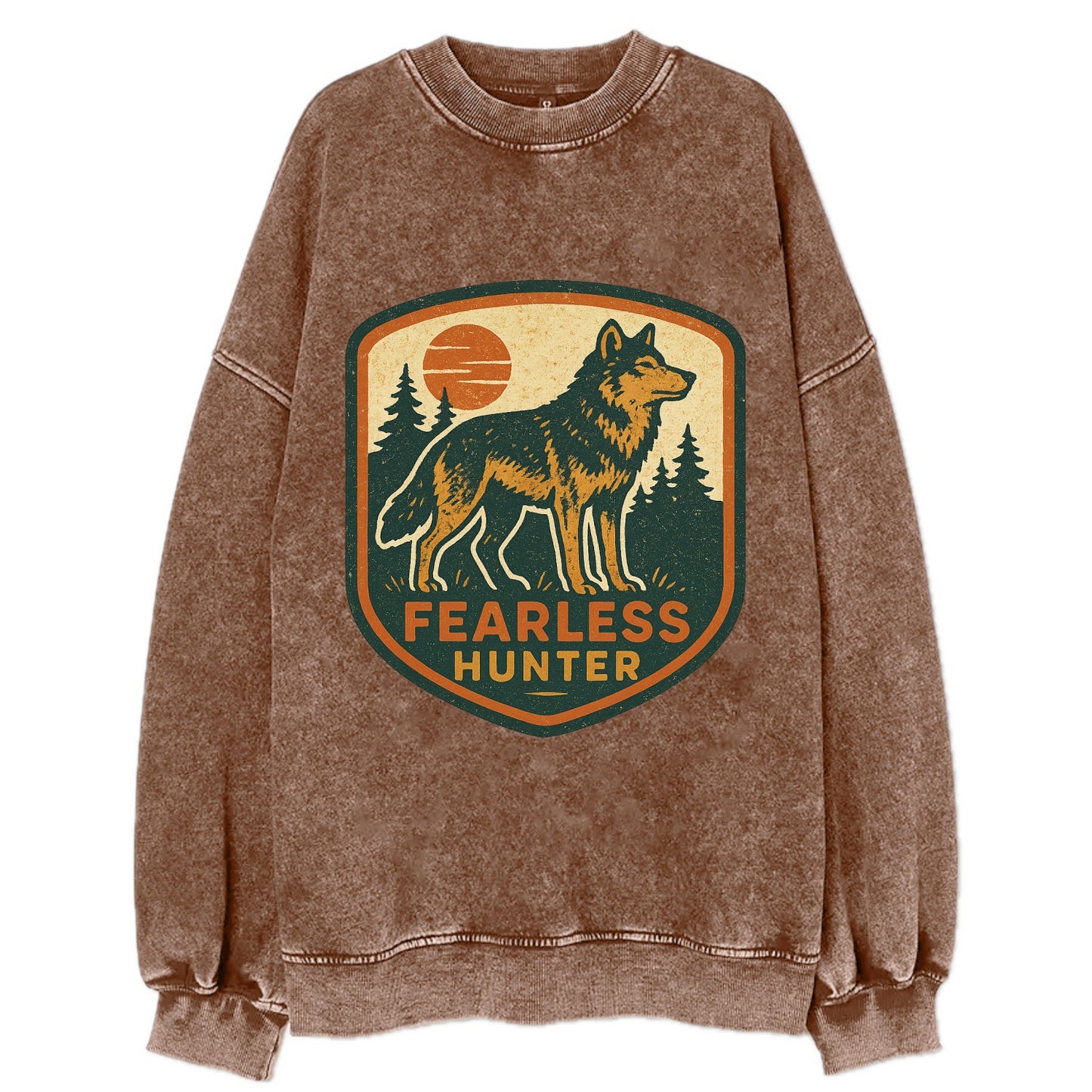 Fearless Hunter  - Vintage Sweatshirt - Brown