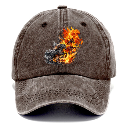 INFERNO STALLION | Horse made entirely of living flames | Blazing mane and tail | - Classic Cap - Brown