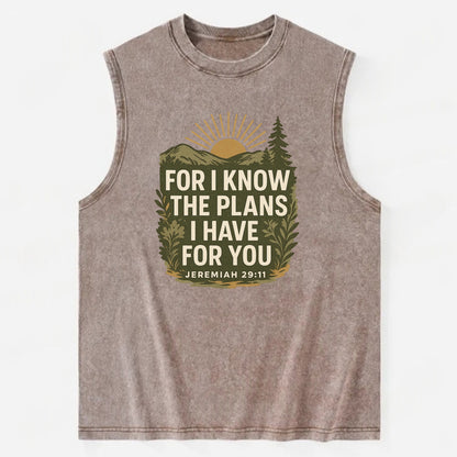 Jeremiah 29:11 Sunrise - Vintage Washed Tank - Brown