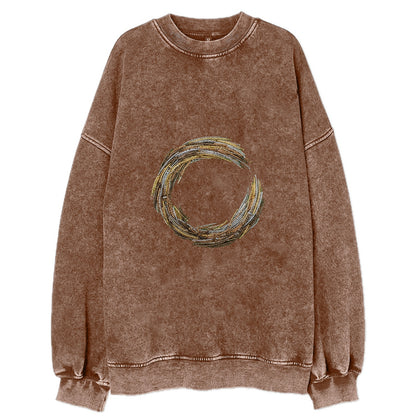 Enso Circle - Vintage Sweatshirt - Brown