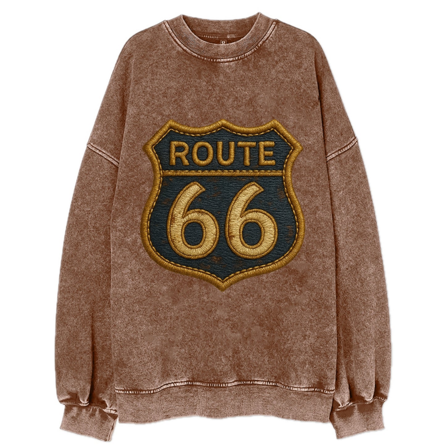 Route 66  - Vintage Sweatshirt - Brown