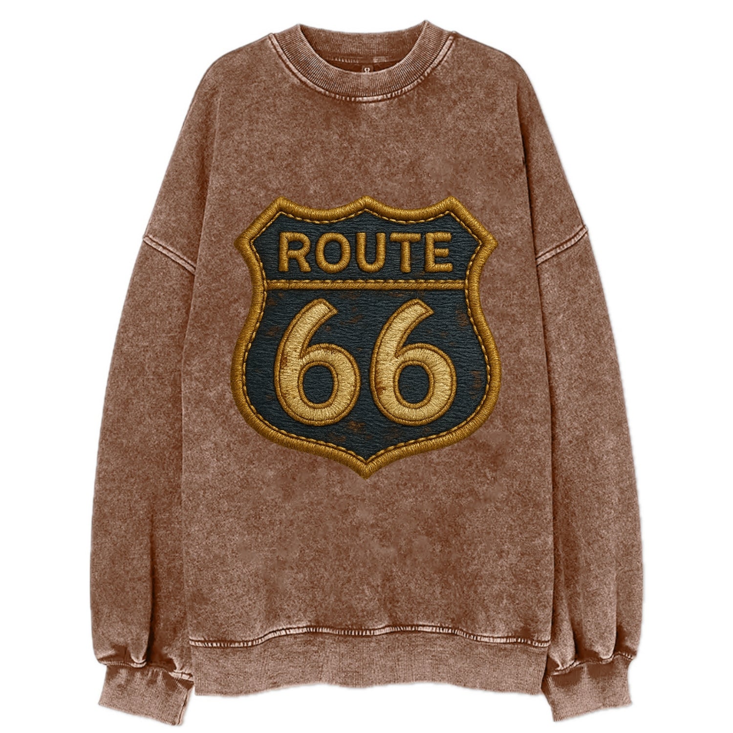 Route 66  - Vintage Sweatshirt - Brown