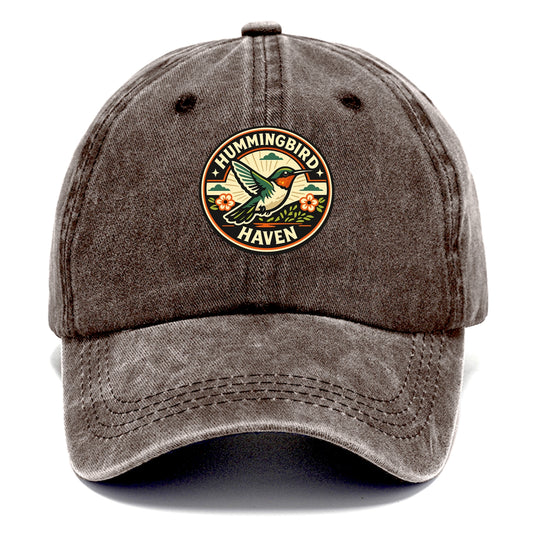 Hummingbird Sanctuary Emblem - Classic Cap - Brown
