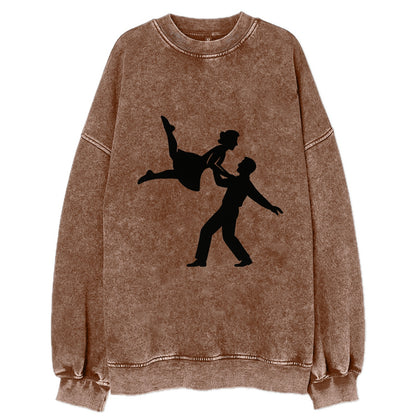 Swing dancers aerial lift - Vintage Sweatshirt - Brown