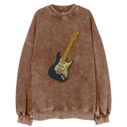 Electric Guitar  - Vintage Sweatshirt - Brown