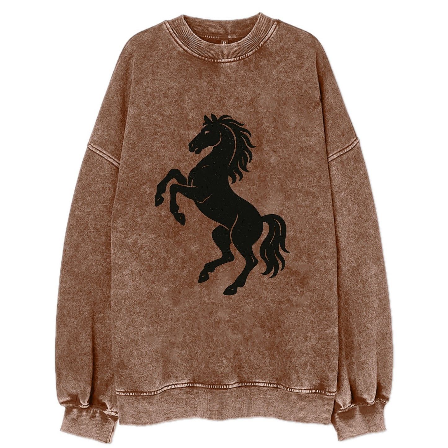 Stallion rearing on hind legs - Vintage Sweatshirt - Brown