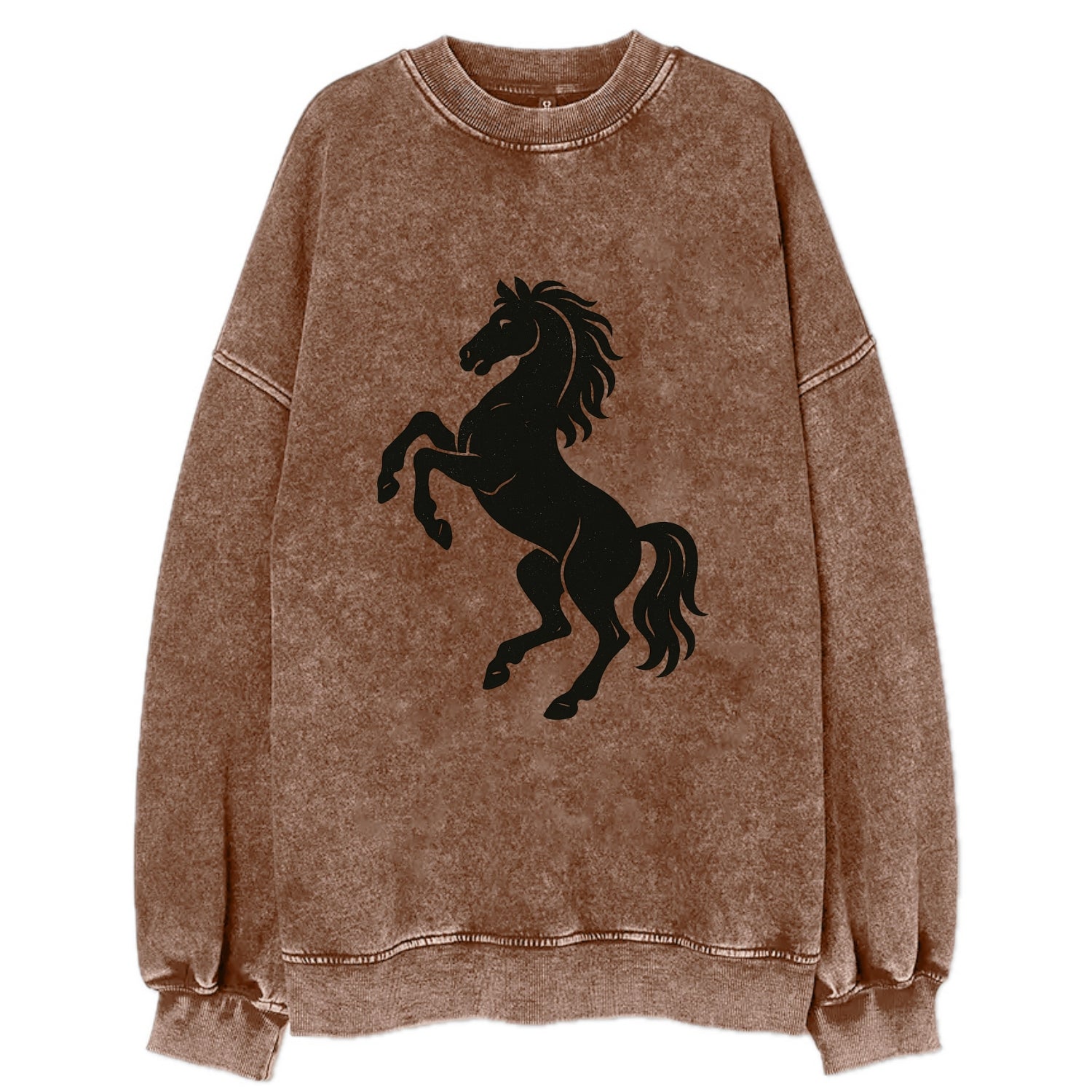 Stallion rearing on hind legs - Vintage Sweatshirt - Brown