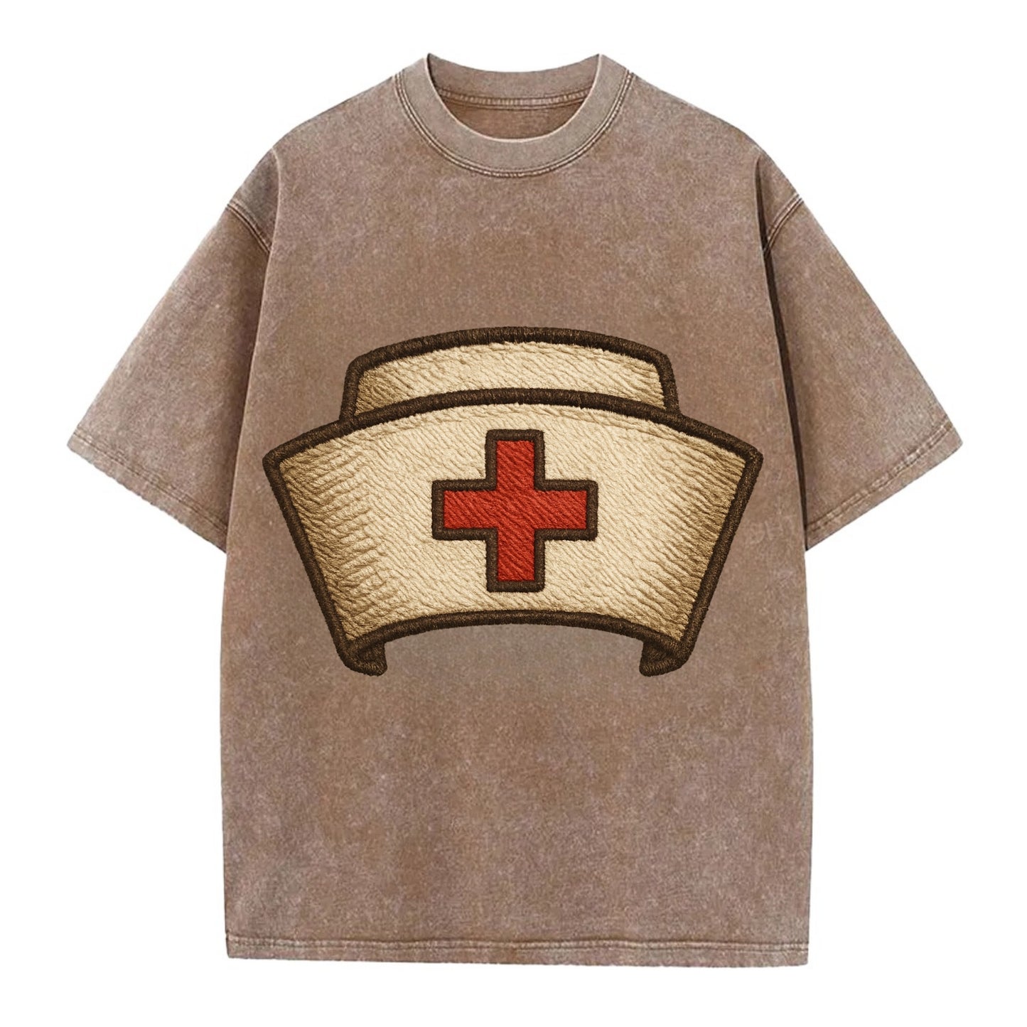 Nurse Cap  - Vintage T-shirt - Brown