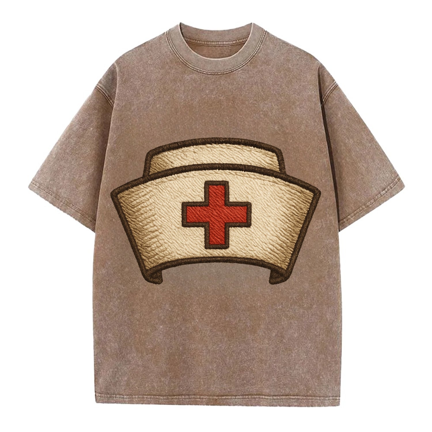 Nurse Cap  - Vintage T-shirt - Brown