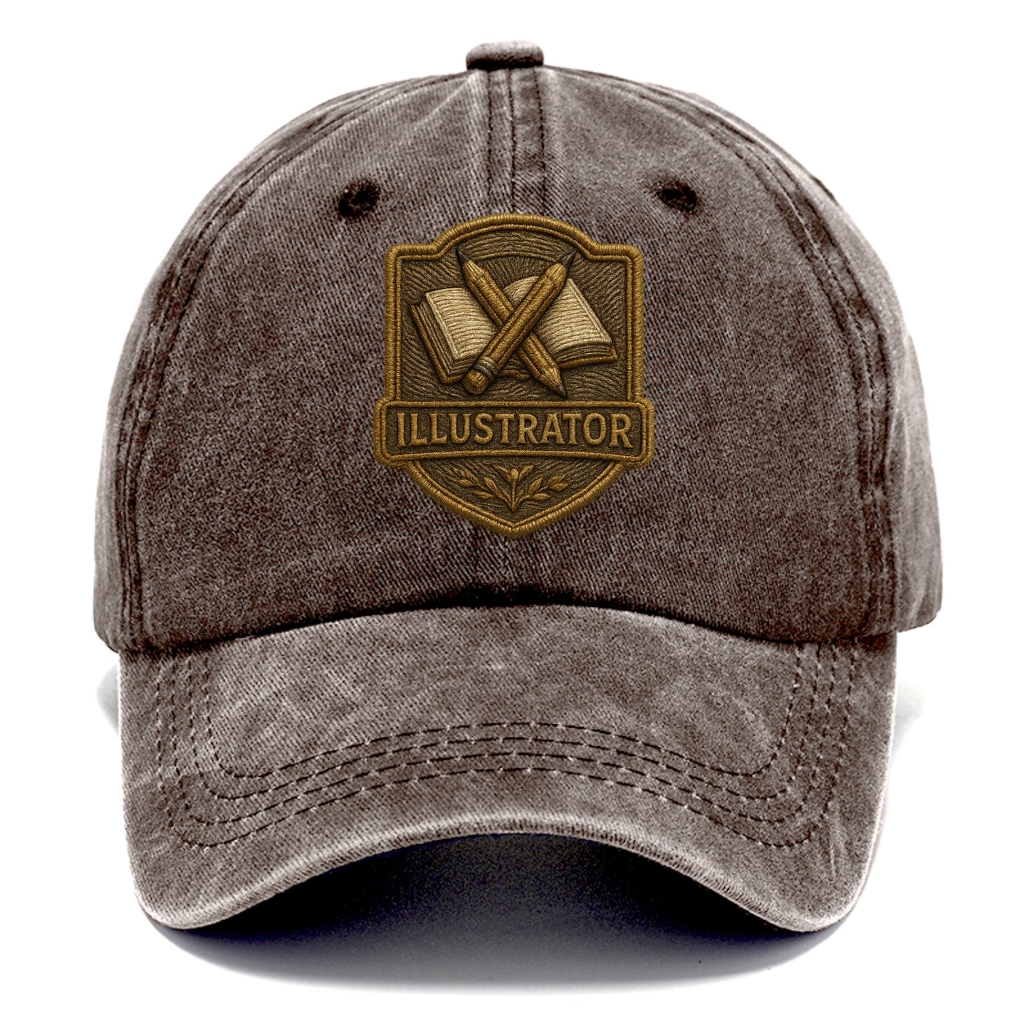 Pencils and sketchbook - illustrator badge - Classic Cap - Brown