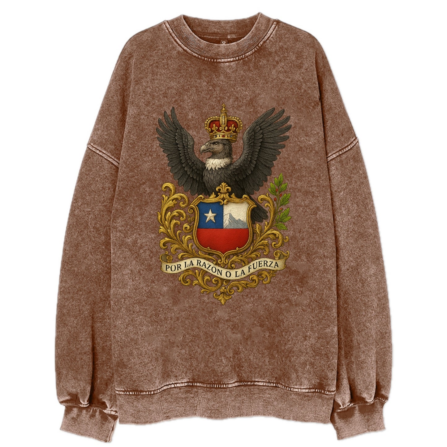 Chile Andean Condor Emblem  - Vintage Sweatshirt - Brown