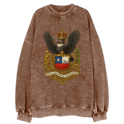 Chile Andean Condor Emblem  - Vintage Sweatshirt - Brown