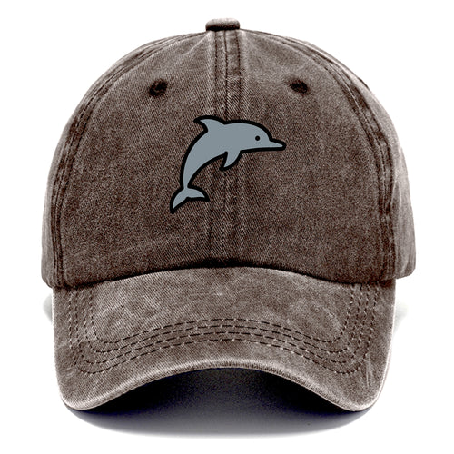 Bottlenose Dolphin - Gray jumping pose flat side profile - Classic Cap