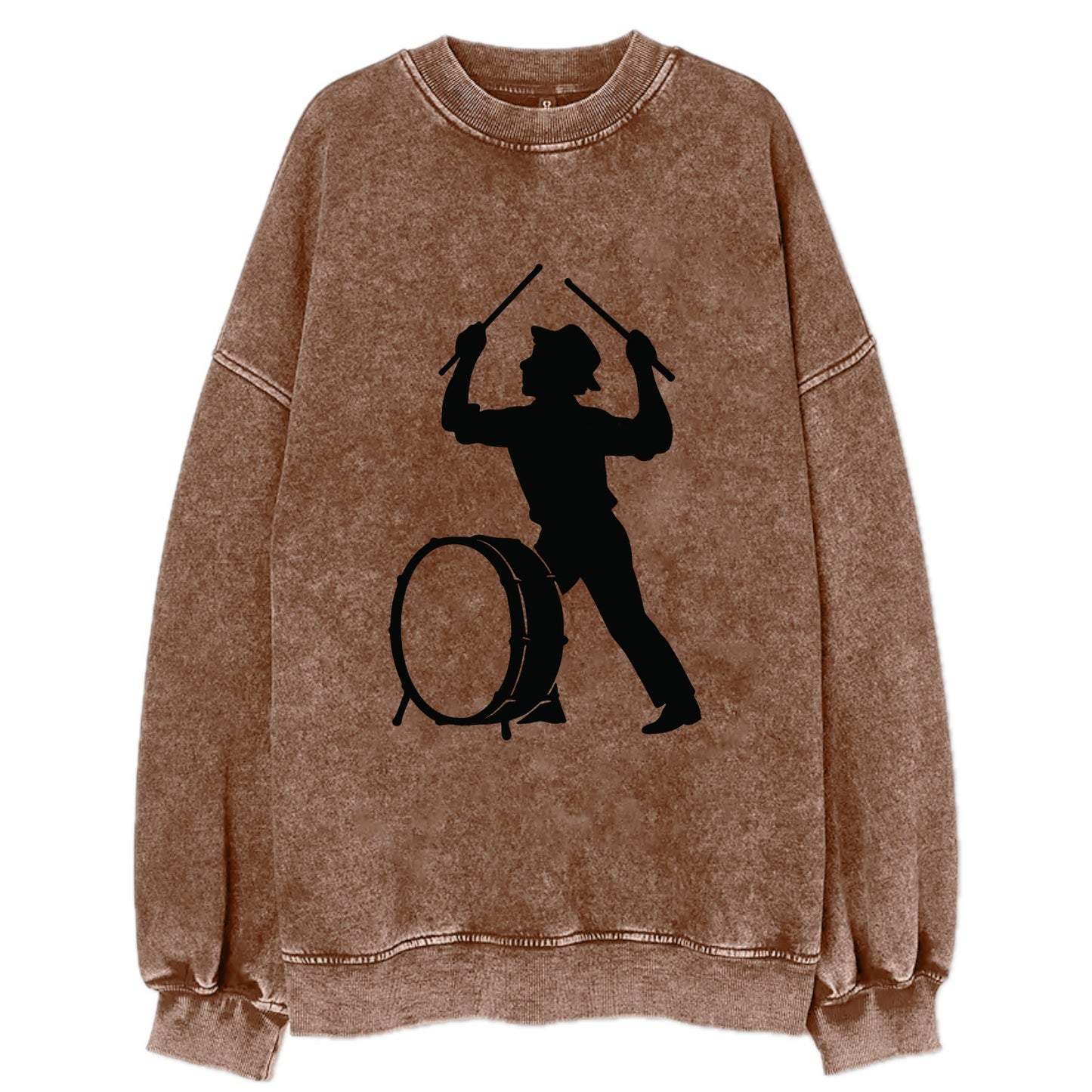 Drummer with drumsticks raised high - Vintage Sweatshirt - Brown