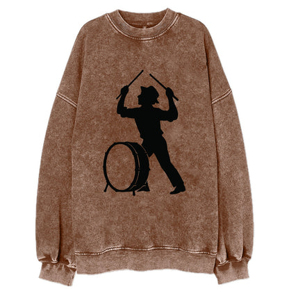Drummer with drumsticks raised high - Vintage Sweatshirt - Brown
