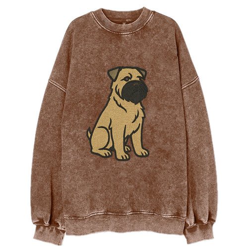 Bouvier des Flandres - Fawn rough coat embroidered design - Vintage Sweatshirt