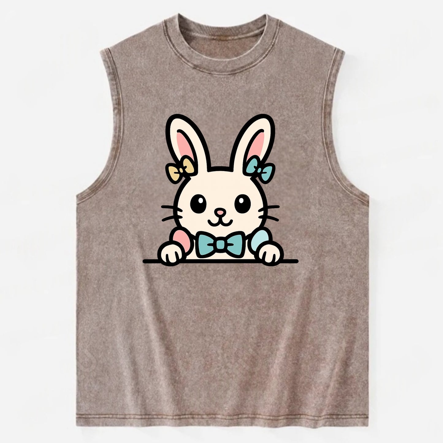 Easter Bunny  - Vintage Washed Tank - Brown