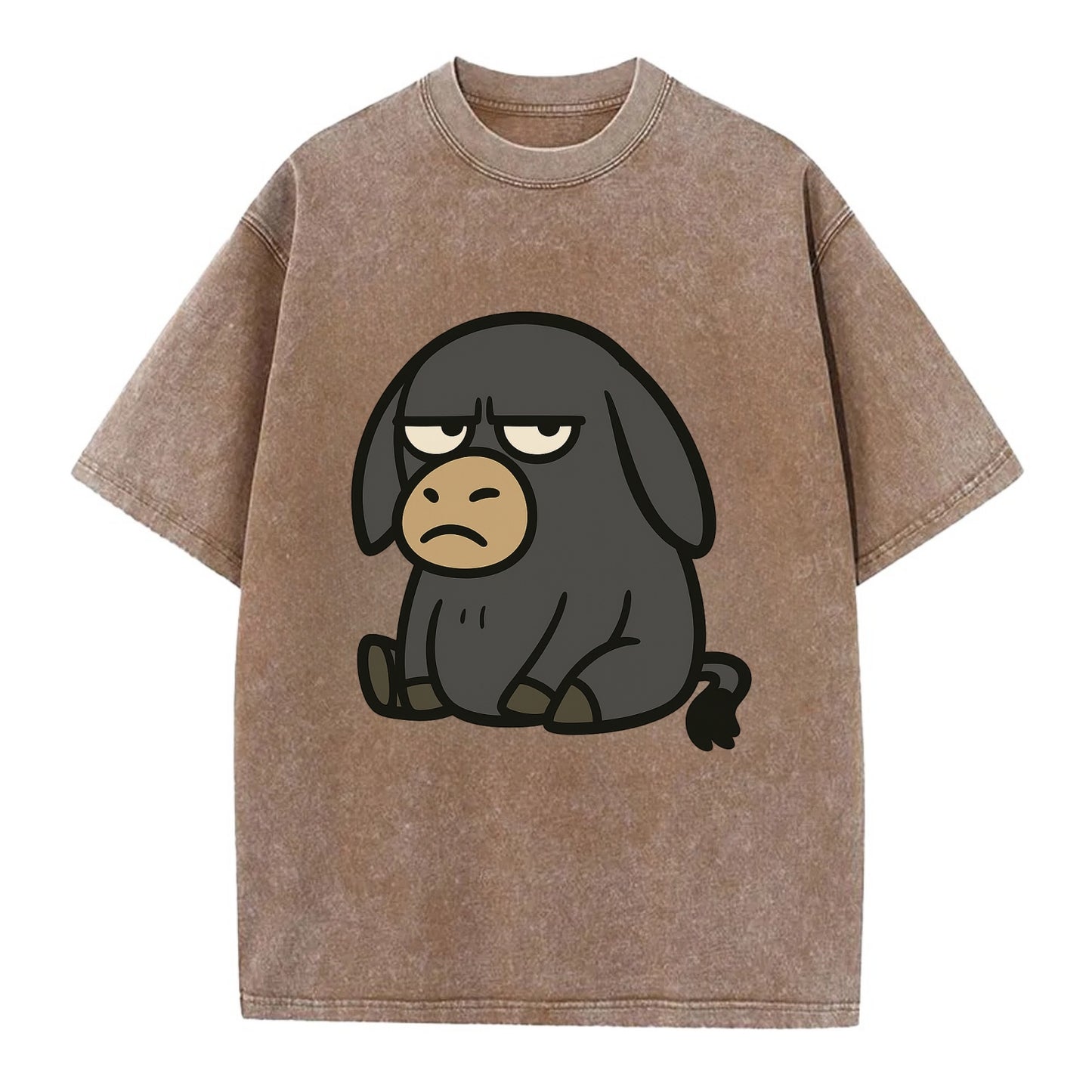 The Donky Judging Silently - Vintage T-shirt - Brown