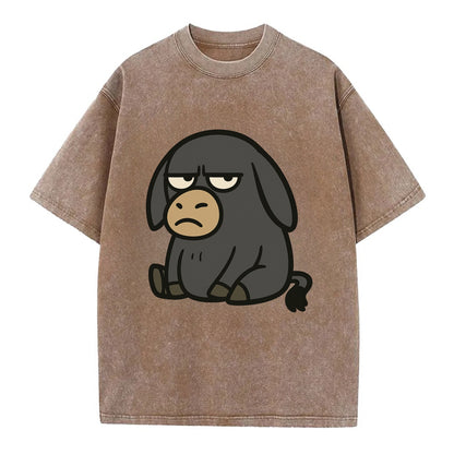 The Donky Judging Silently - Vintage T-shirt - Brown