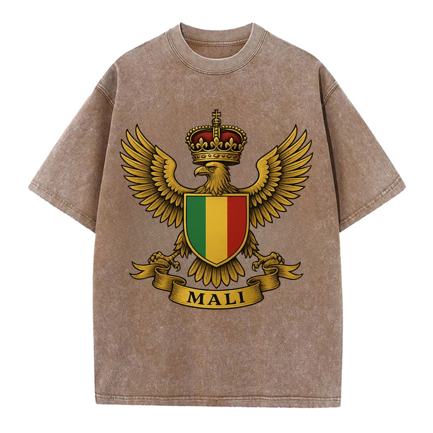 Mali Royal Logo  - Vintage T-shirt - Brown