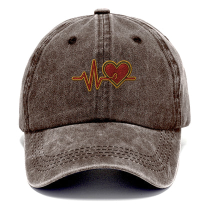 Heartbeat Line  - Classic Cap - Brown