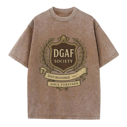 Official membership card design - "DGAF Society - Distinguished Members Since - Vintage T-shirt - Brown