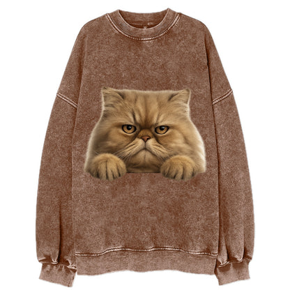 Persian Cat  - Vintage Sweatshirt - Brown