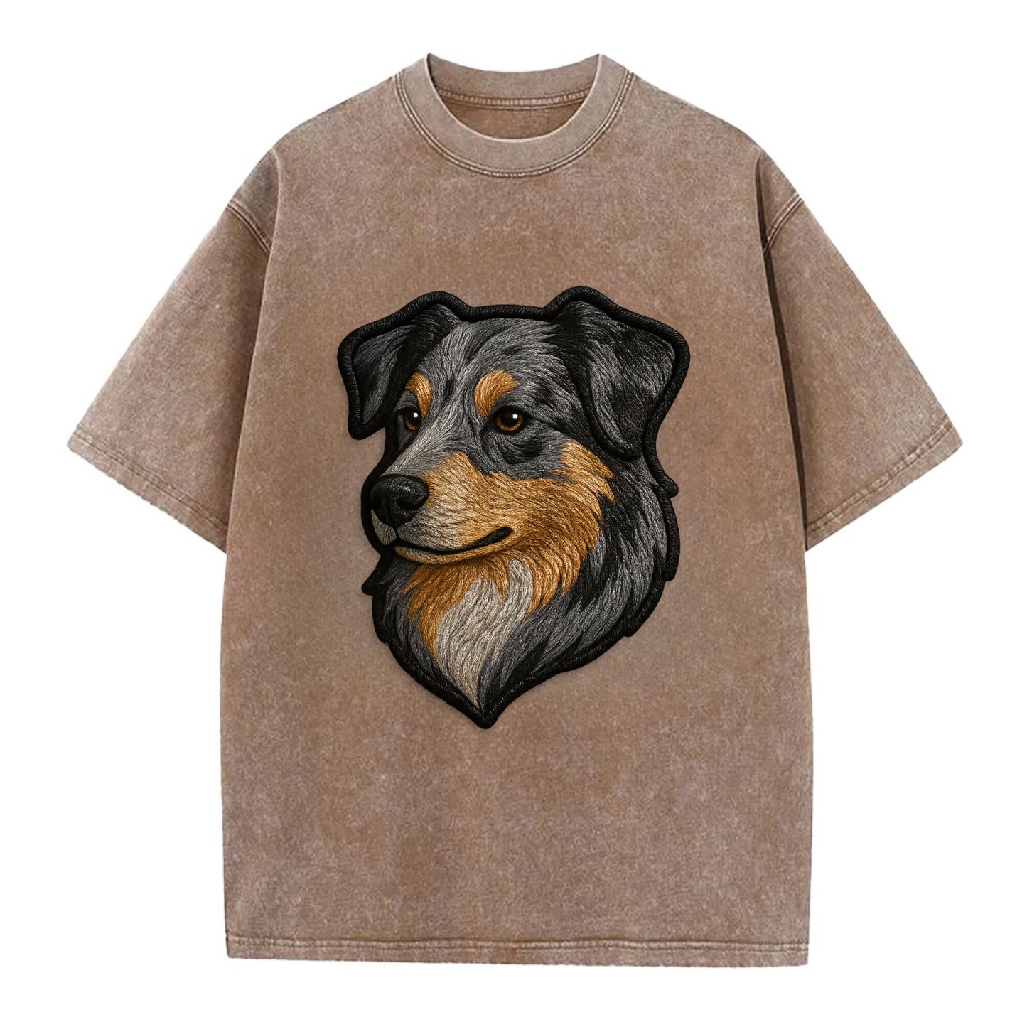 Australian Shepherd - Modern merle patte - Vintage T-shirt - Brown
