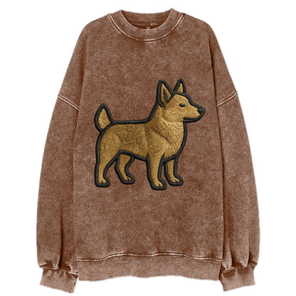 Swedish Vallhund - Contemporary Viking d - Vintage Sweatshirt - Brown
