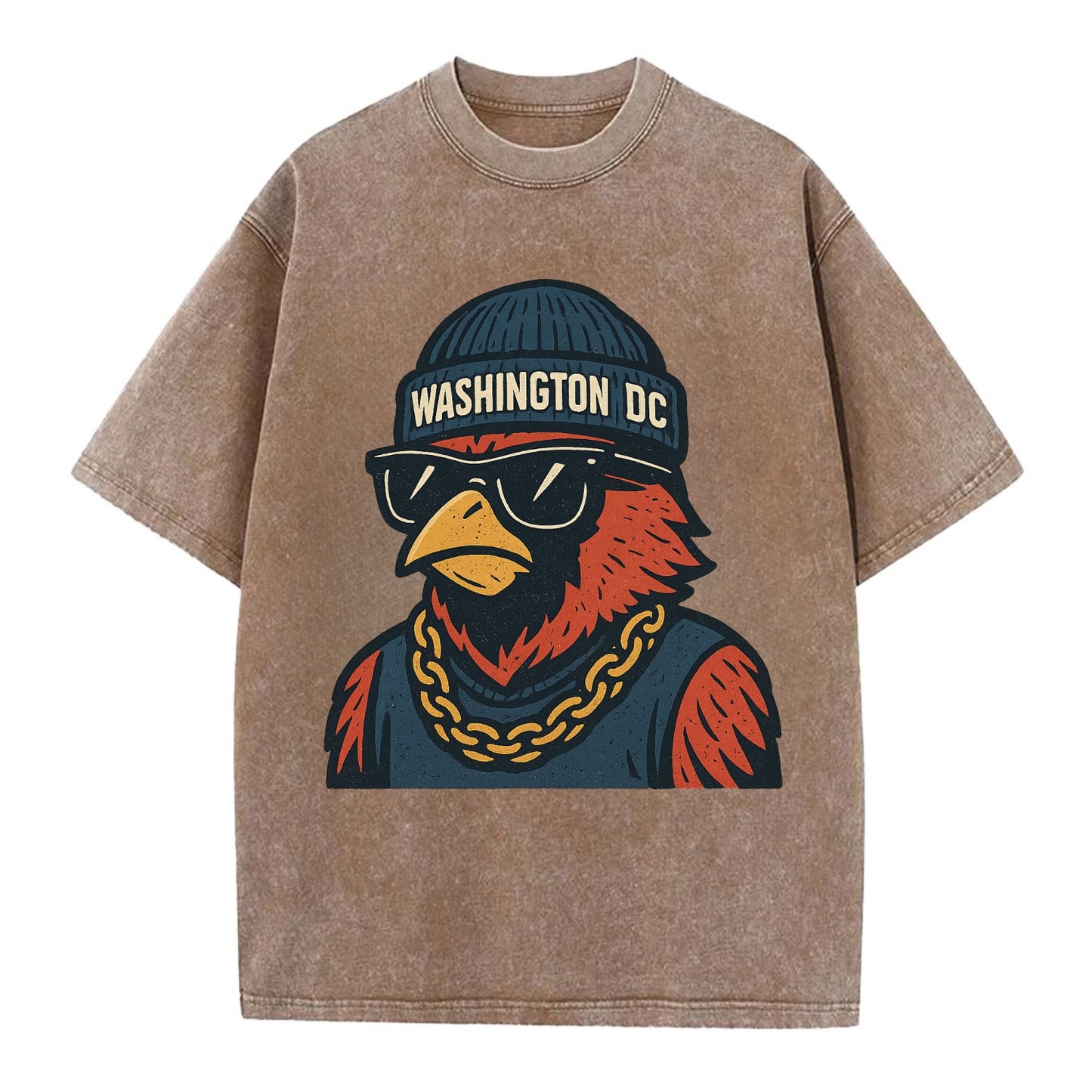 "cardinal" "washington Dc" "dc" "navy" "us East" - Vintage T-shirt - Brown
