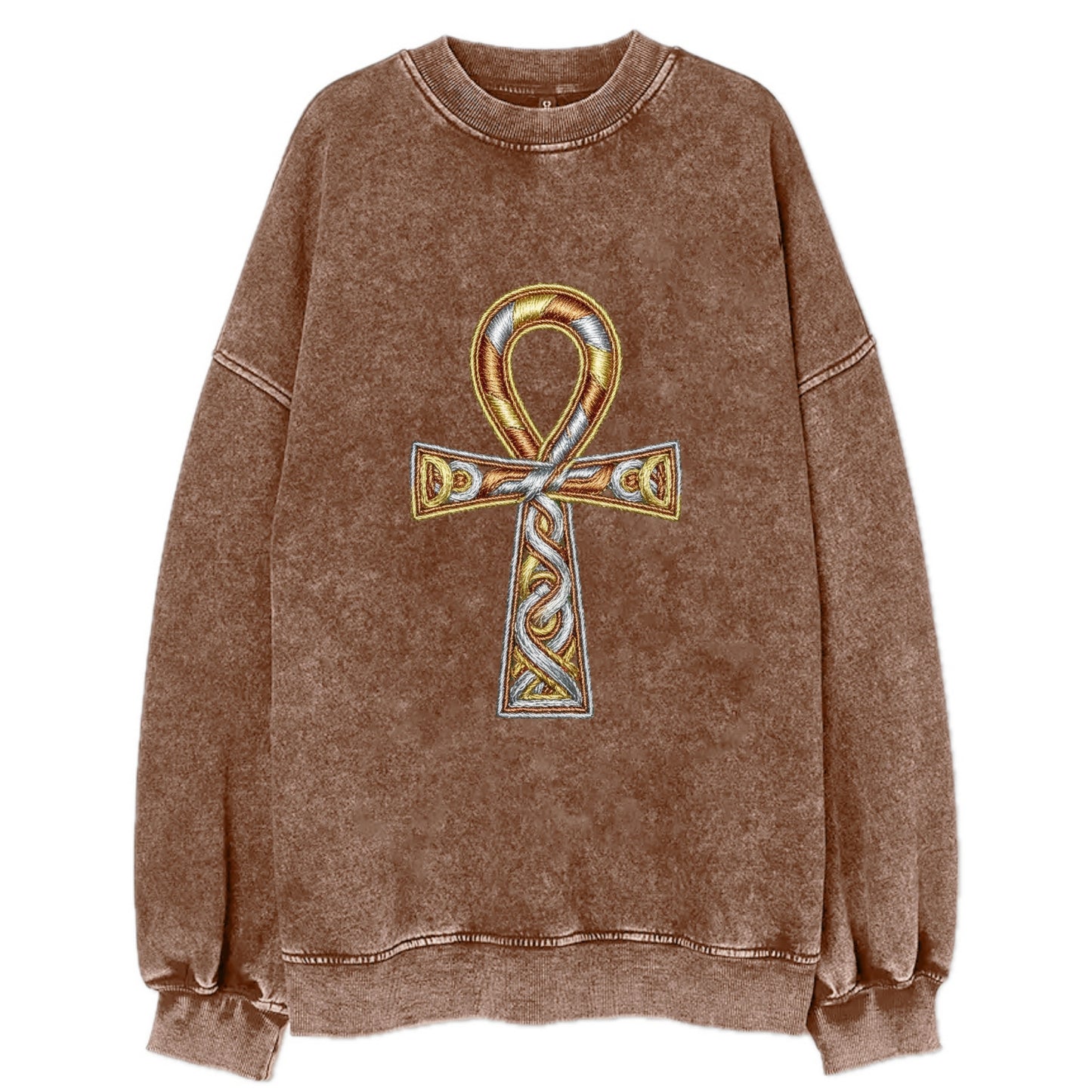 Ankh of Life - Vintage Sweatshirt - Brown