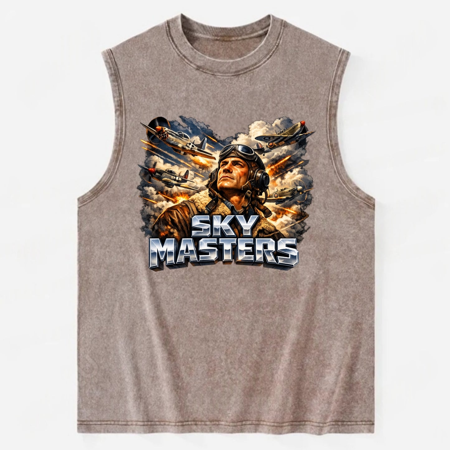 Sky Masters - Vintage Washed Tank - Brown