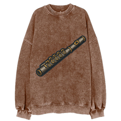 Flute  - Vintage Sweatshirt - Brown