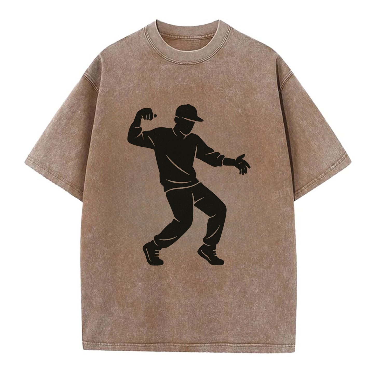 Hip-hop dancer popping and locking - Vintage T-shirt - Brown