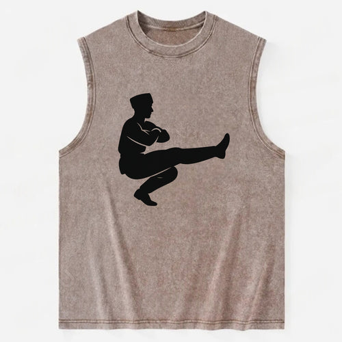 Russian Cossack dancer squat kick - Vintage Washed Tank